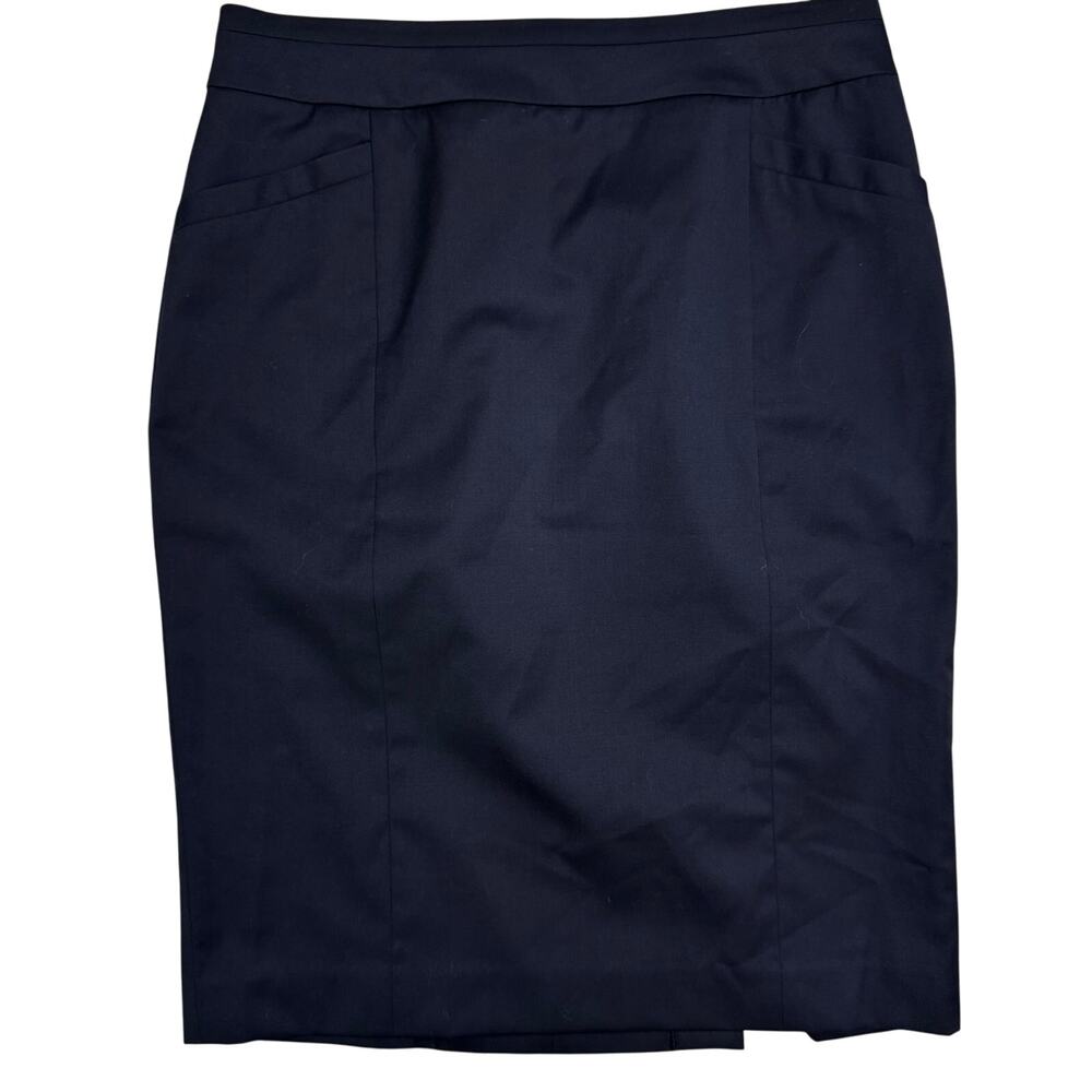 Pendleton Black Wool Blend A Line Pencil Skirt Sz 12 Vented Career Office Pocket